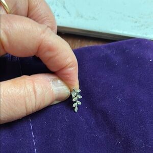 Delicate Silver like (silver alloy) leaf Earring. ONE earring only.